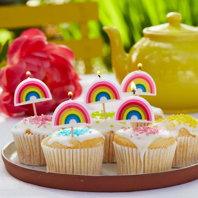 Dortové svíčky Rainbow Brights 5 ks