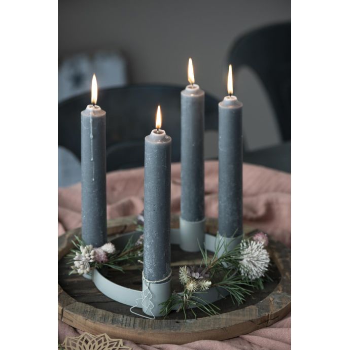 Kovové štítky na adventní dekorace Trees Grey 1-4