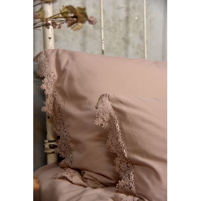 Povlak na polštář s krajkou Lace Old Rose 50×70 cm