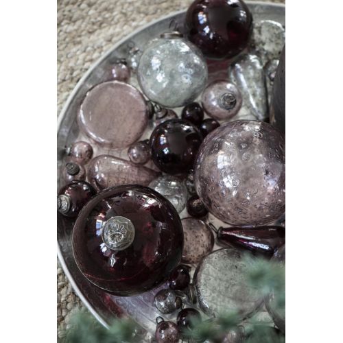 Vánoční baňka Pebbled Glass Rhododendron Mini - set 8 ks