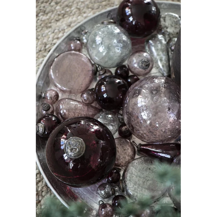 Vánoční baňka Pebbled Glass Rhododendron Mini - set 8 ks