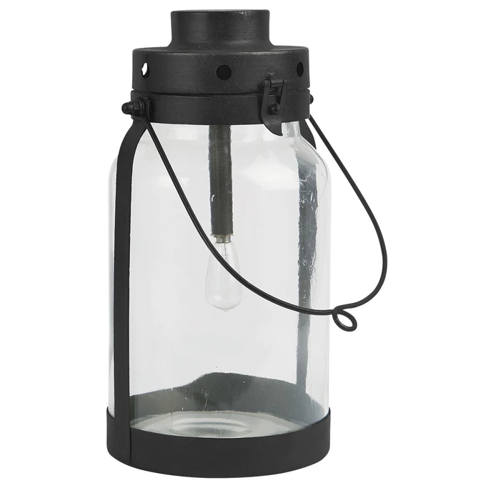 Kovová lucerna Lantern Black 32 cm
