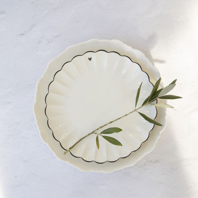 Keramický talíř Pleated White 23 cm