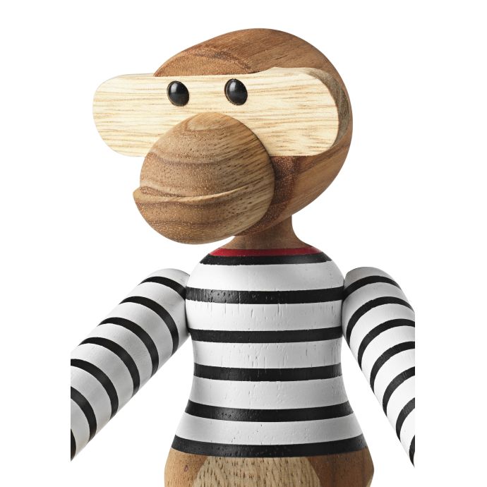 Dřevěná opička Monkey x Nørgaard paa Strøget White/Black 18,5 cm