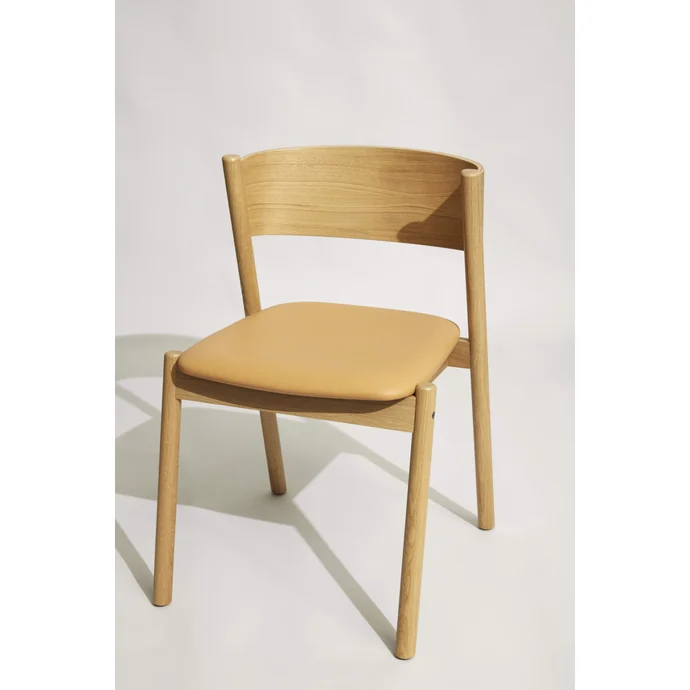 Dřevěná jídelní židle Oblique Seat Natural
