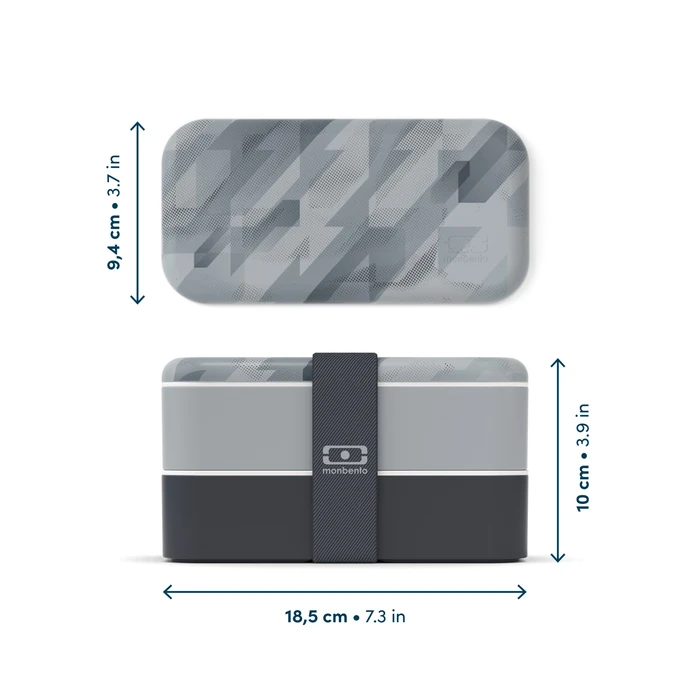 Svačinový box Monbento Original Graphic Grey 1 l