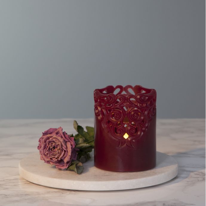 Vosková LED svíčka Clary Red 10 cm