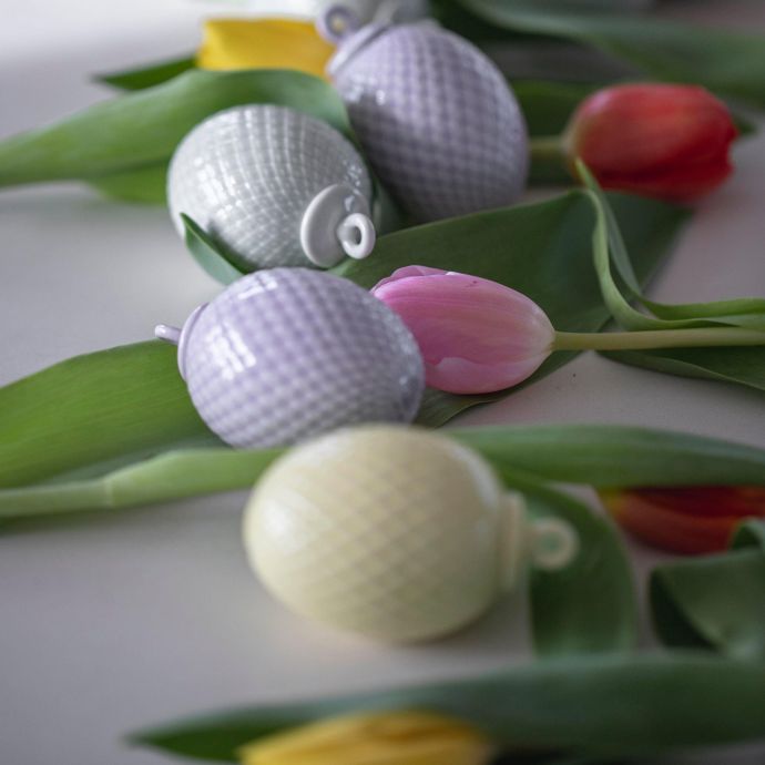 Porcelánová dekorace Rhombe Easter Egg Lavender