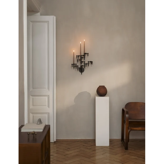 Designový svícen STOFF Nagel Black – set 3 ks