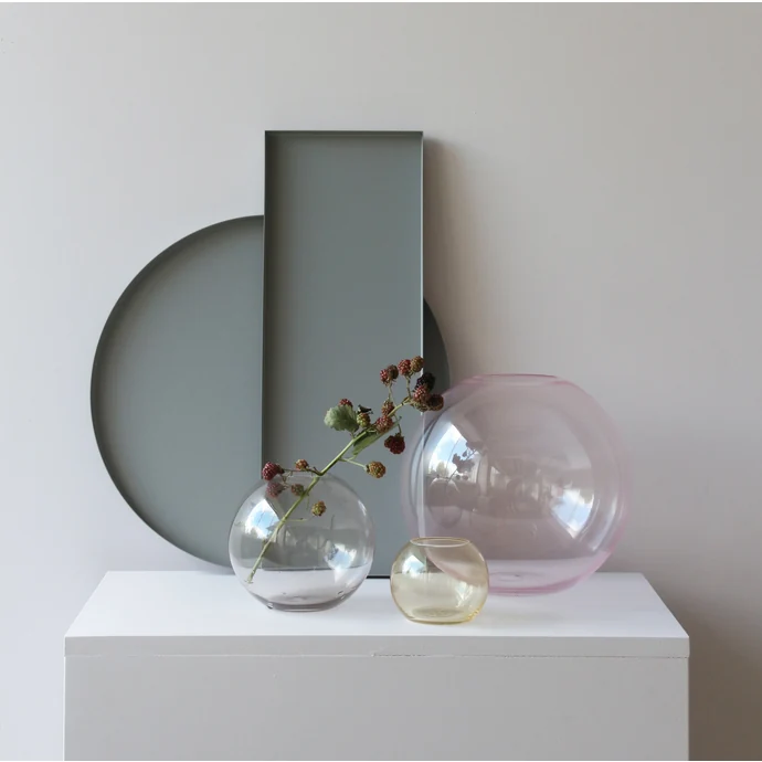 Kulatá skleněná váza Ball Glass Pink 25cm