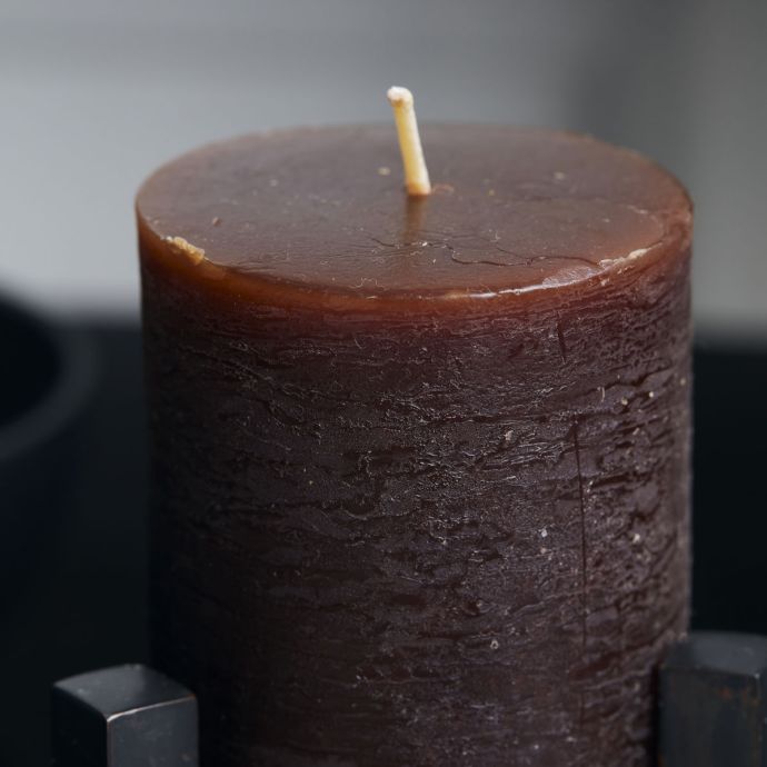 Svíčka Pillar Rustic Cognac 10 cm