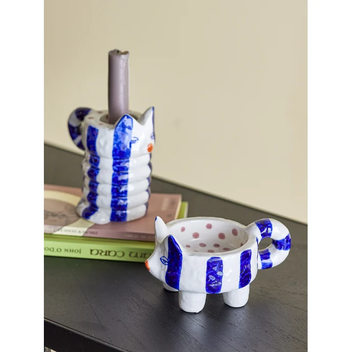 Keramický svícen Caty Blue – set 2 ks