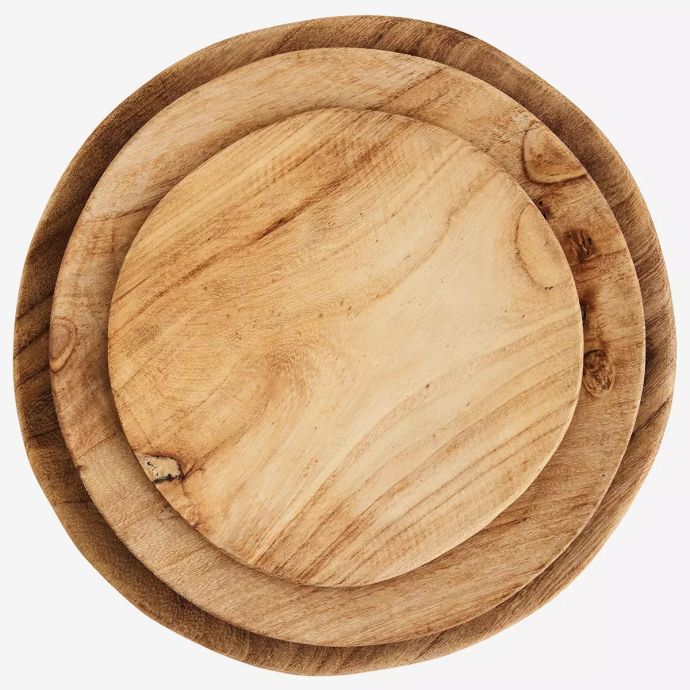 Dřevěné talíře Wood - set 3 ks