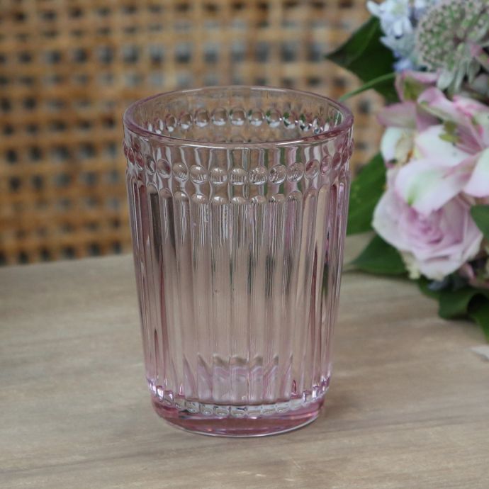 Skleněný hrneček na kartáčky Rose