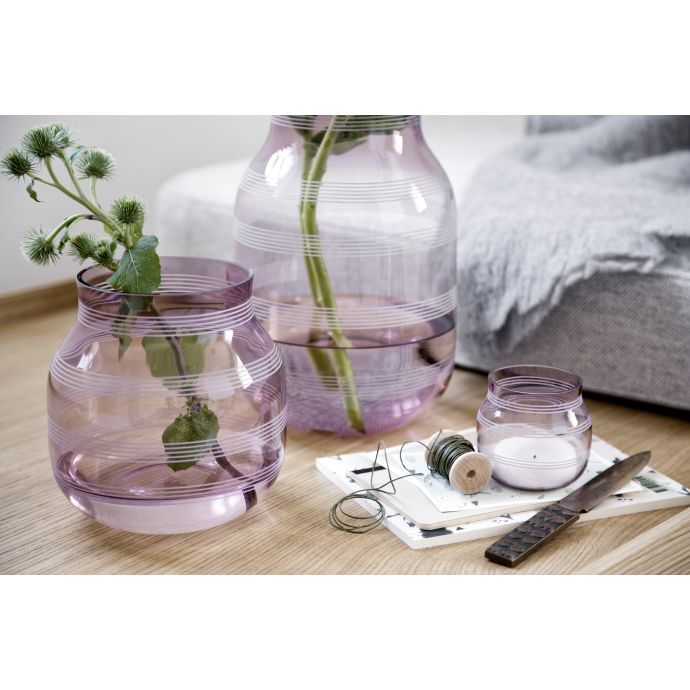 Skleněná váza Omaggio Plum 28 cm