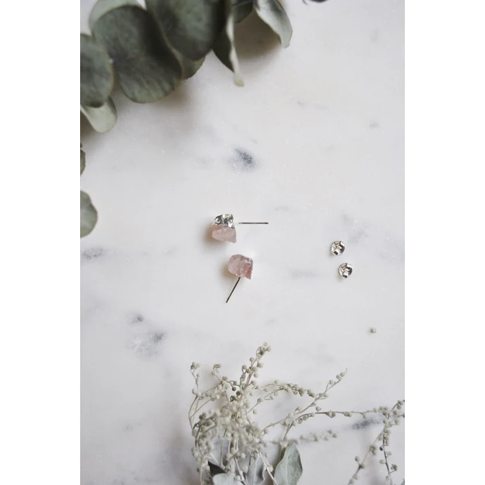 Náušnice Mini Rose Quartz/Silver