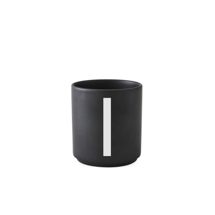 Porcelánový hrneček/dózička Letters black