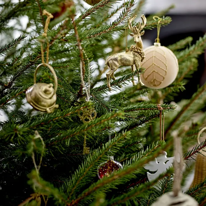 Vánoční ozdoba Kaley Gold Wood - set 9 ks