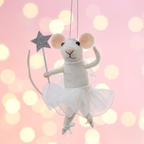 Plstěná vánoční ozdoba Fairy Mouse