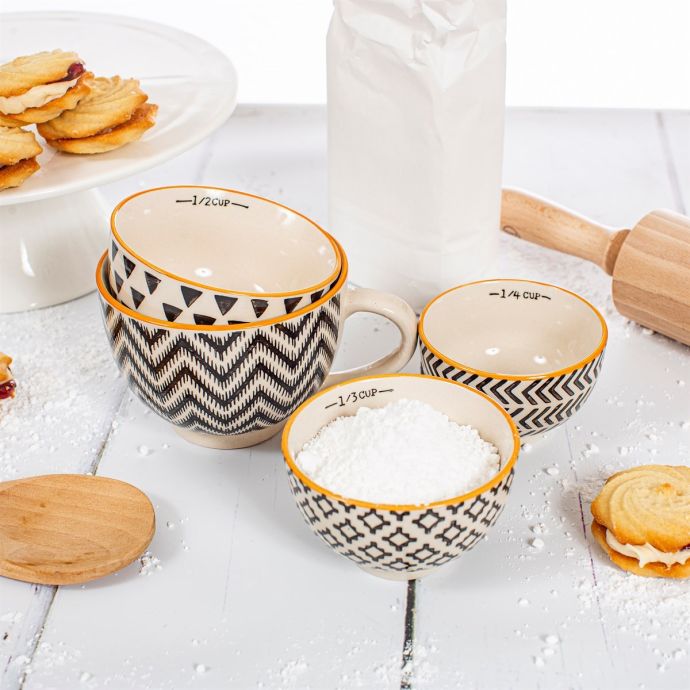 Miska s odměrkou Geometric - set 4ks