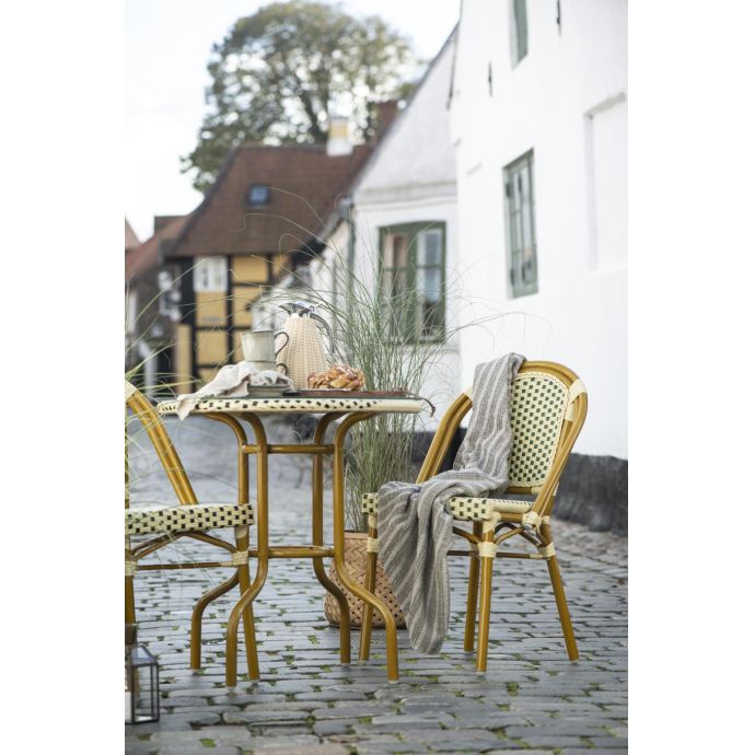 Bavlněný přehoz Cream/Natural Stripe 160x130