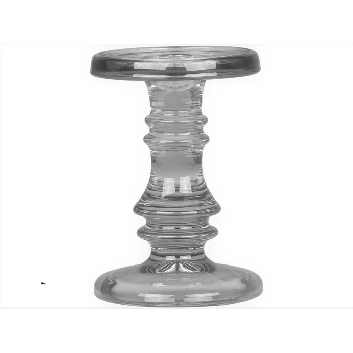 Skleněný svícen Candlestick Coal 16 cm