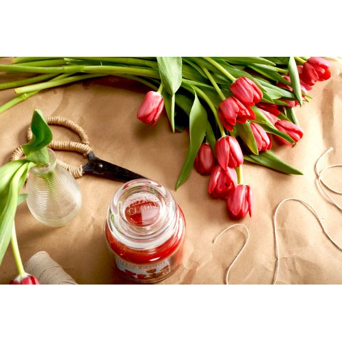 Svíčka ve skle Scarlet berry tulip - střední