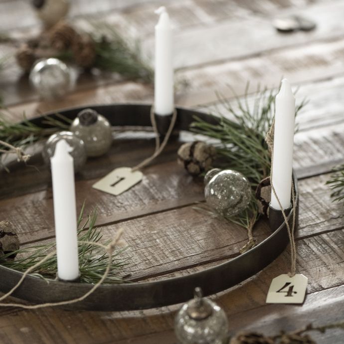Plechové adventní štítky 1-4 Cream White