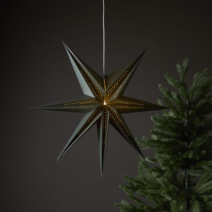 Závěsná papírová hvězda Point Dark Green 60 cm