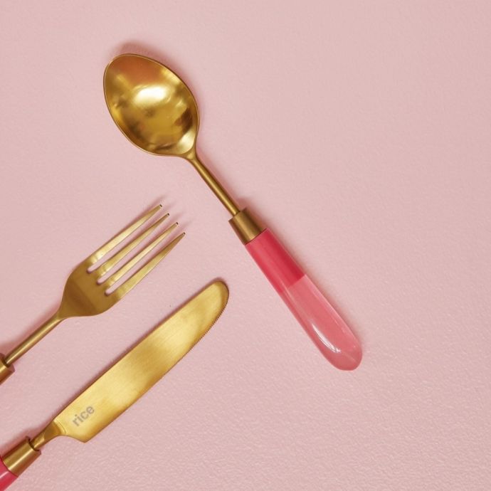 Polévková lžíce Brass/Resin Pink