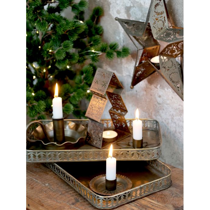 Závěsný kovový svícen Star Antique Brass 28,5 cm