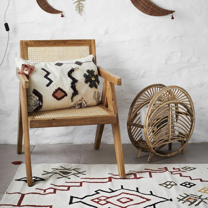 Dřevěné křeslo Teak Wood and Rattan