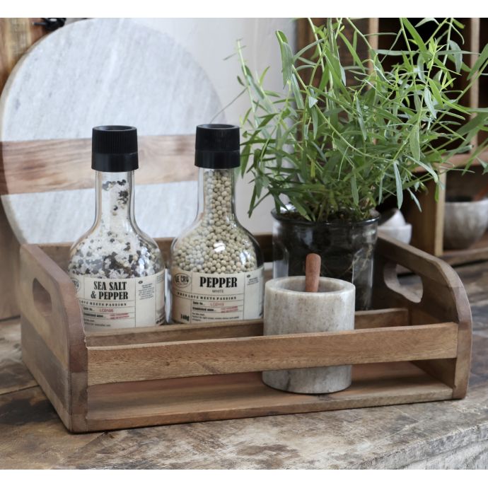 Dřevěný box se dvěma přihrádkami Nature