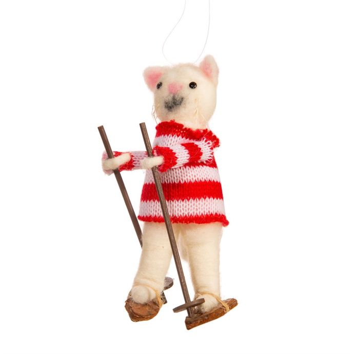 Vánoční ozdoby Skiing & Sledging Cat