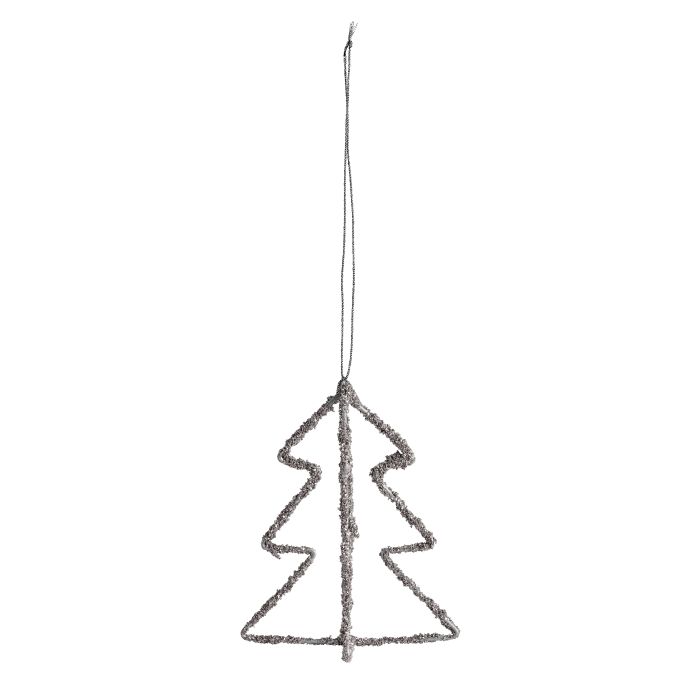Vánoční dekorace Christmas Tree Silver Glitter 10 cm