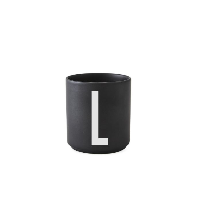 Porcelánový hrneček/dózička Letters black