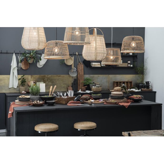 Závěsná dřevěná lampa Hessian