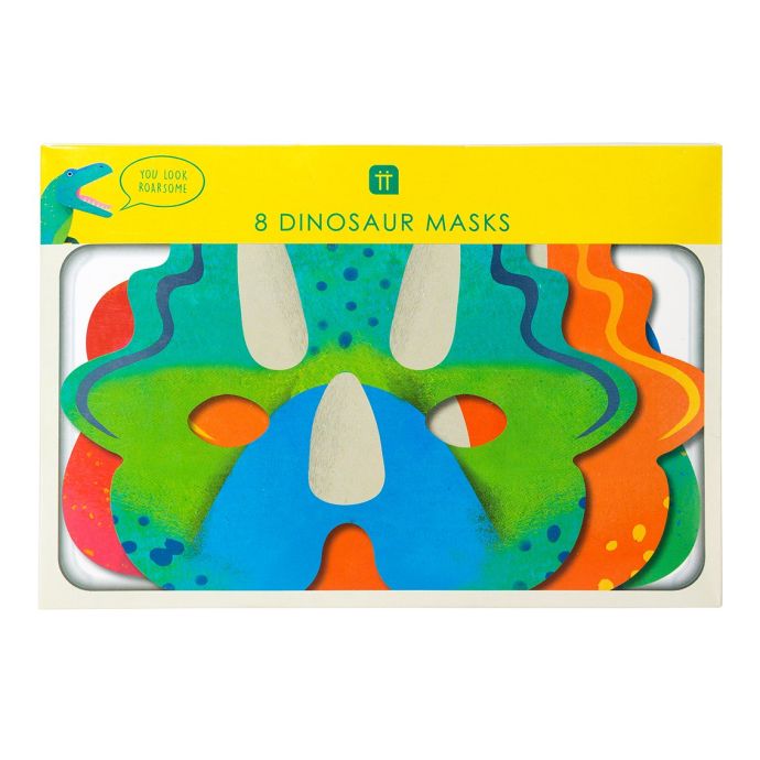 Dětská party maska Dinosaur - Set 8 ks