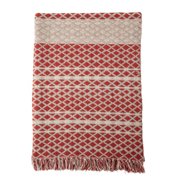 Bavlněný přehoz Recycled Cotton Red 160x130