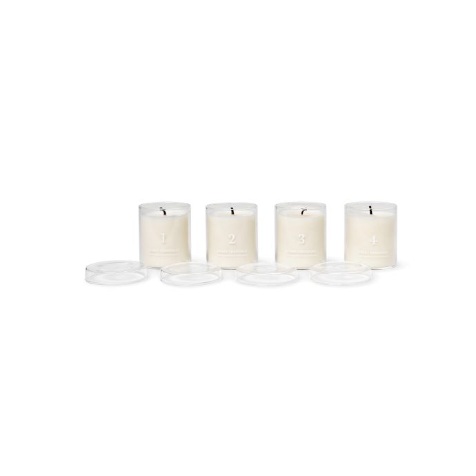 Vonné advenntí svíčky ve skle White- set 4 ks
