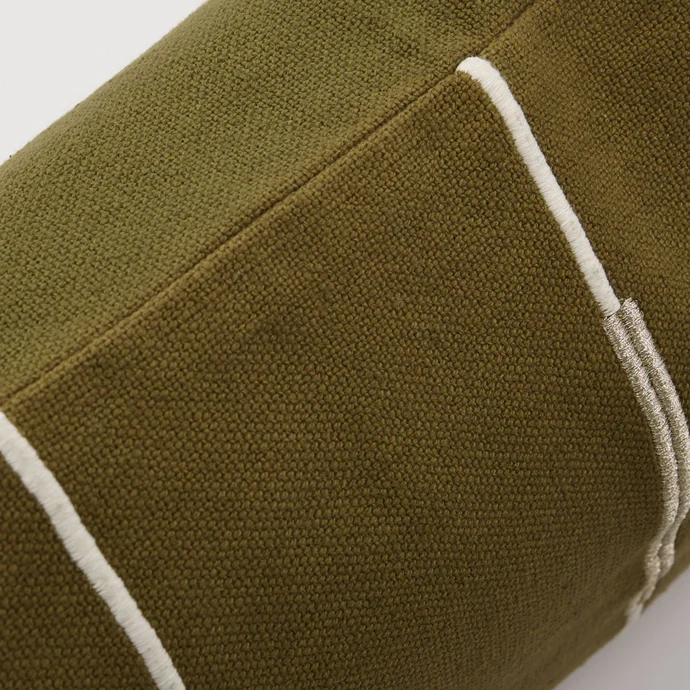 Bavlněný povlak na polštář Indi Olive Green 60×40 cm