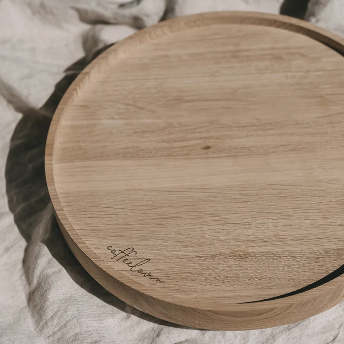 Otočný tác Oak Wood Coffeelover 28 cm