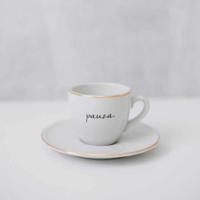 Šálek na espresso s podšálkem Pauza