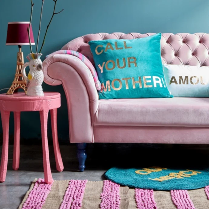 Obdélníkový kobereček Pink & Natural Stripes