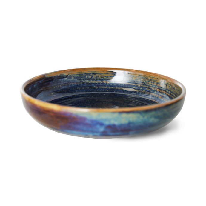 Hluboký keramický talíř Rustic Blue 19cm