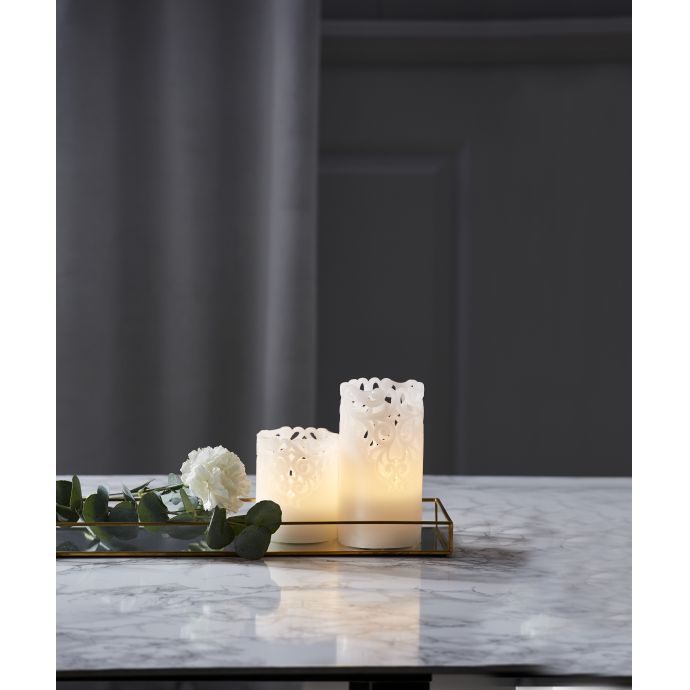 Vosková LED svíčka Clary White