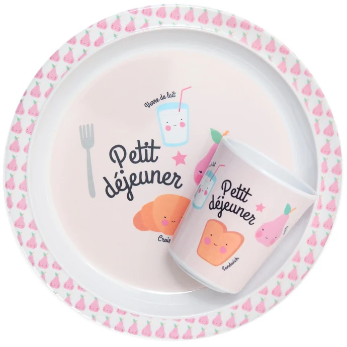Melaminový hrnek pro děti Petit déjeuner Pink