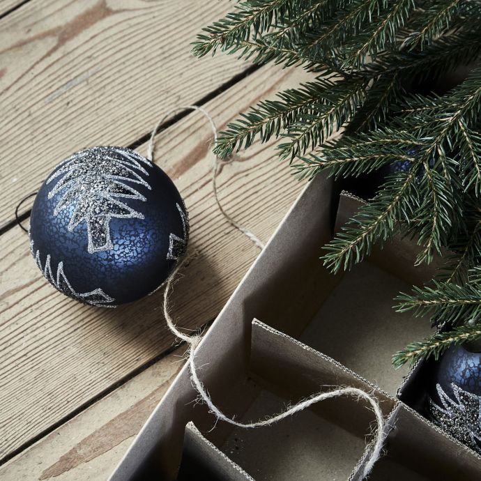 Skleněná vánoční ozdoba Pine Blue