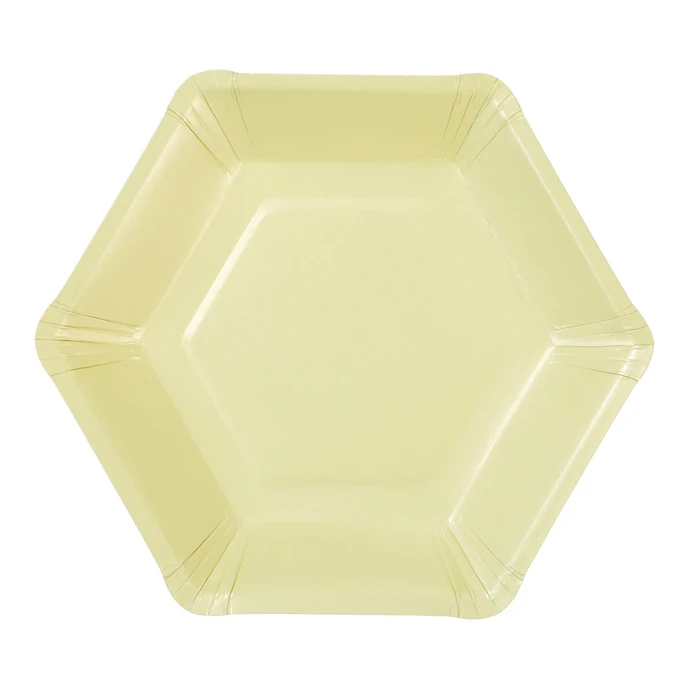 Papírové talířky Pastel Hexagonal - 12 ks