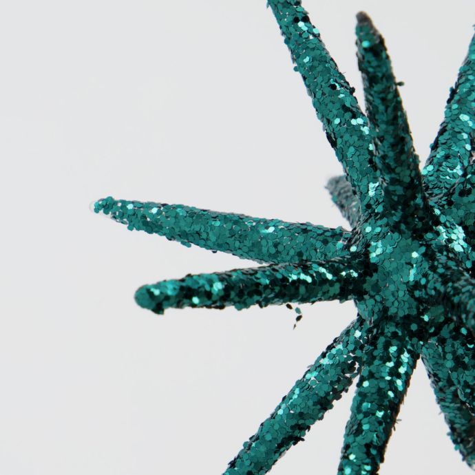 Skleněná vánoční ozdoba Spike Green Glitter 7,5 cm